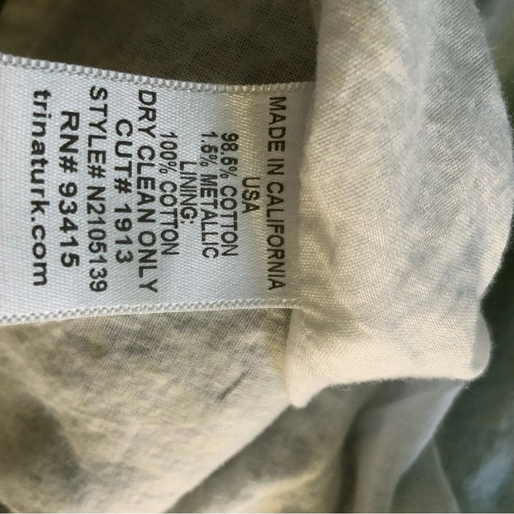 Trina Turk Pasadena Metallic Jacquard Shift Dress Green Blue Geometric Size 4 - Picture 5 of 6